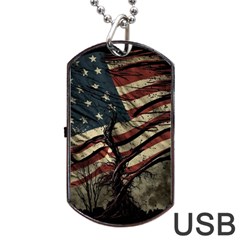 Flag Usa American Flag Dog Tag Usb Flash (one Side) by uniart180623