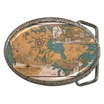 World Map Travel Pattern Architecture Belt Buckles Front