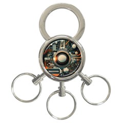 Technology Robot Internet Processor 3-ring Key Chain by Ravend