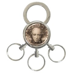 Cyborg Robot Future Drawing Poster 3-ring Key Chain by Ravend