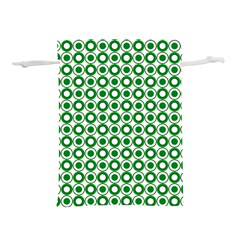 Mazipoodles Green White Donuts Polka Dot  Lightweight Drawstring Pouch (s) by Mazipoodles