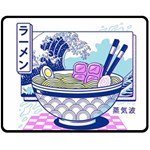 Ramen Kanji Vaporwave Artwork Minimalism Fleece Blanket (Medium) 60 x50  Blanket Front