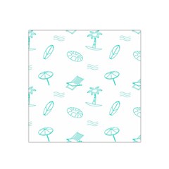 Summer Beach Seamless Pattern Satin Bandana Scarf 22  X 22  by ConteMonfrey