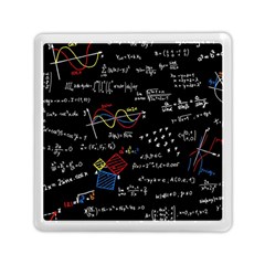 Black Background With Text Overlay Mathematics Formula Board Memory Card Reader (square) by uniart180623