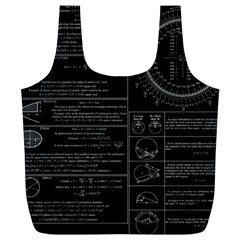 Black Background With Text Overlay Mathematics Trigonometry Full Print Recycle Bag (xl) by uniart180623
