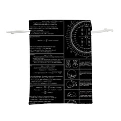 Black Background With Text Overlay Mathematics Trigonometry Lightweight Drawstring Pouch (m) by uniart180623