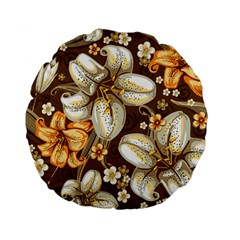 Flowers Pattern Floral Patterns Decorative Art Standard 15  Premium Flano Round Cushions by uniart180623