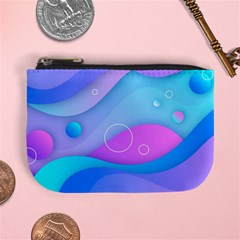 Colorful Blue Purple Wave Mini Coin Purse by uniart180623
