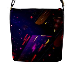 Colorful Abstract Background Creative Digital Art Colorful Geometric Artwork Flap Closure Messenger Bag (l) by uniart180623