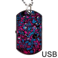 Grafitti Graffiti Abstract Artwork Digital Dog Tag Usb Flash (two Sides) by uniart180623