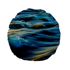 Waves Abstract Waves Abstract Standard 15  Premium Flano Round Cushions by uniart180623