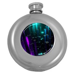 Abstract Building City 3d Round Hip Flask (5 Oz) by uniart180623