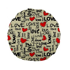Love Abstract Background Textures Creative Grunge Standard 15  Premium Flano Round Cushions by uniart180623
