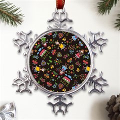 Cartoon Texture Metal Large Snowflake Ornament by uniart180623