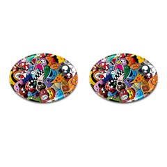 Cartoon Explosion Cartoon Characters Funny Cufflinks (oval) by uniart180623