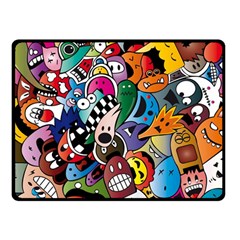 Cartoon Explosion Cartoon Characters Funny Two Sides Fleece Blanket (small) by uniart180623