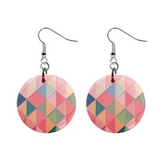 Background Geometric Triangle Mini Button Earrings by uniart180623