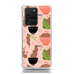 Doodle Yakisoba Seamless Pattern Background Cartoon Japanese Street Food Samsung Galaxy S20 Ultra 6 9 Inch Tpu Uv Case by Grandong