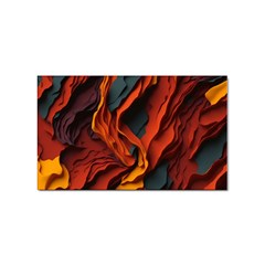 Abstract Colorful Waves Painting Art Sticker (rectangular) by Simbadda