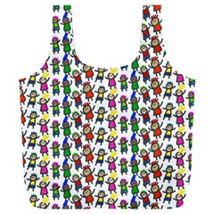 Stickman Kids Doodle Paper Children Group Full Print Recycle Bag (xxl) by Simbadda