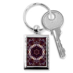 Rosette Kaleidoscope Mosaic Abstract Background Key Chain (rectangle) by Simbadda