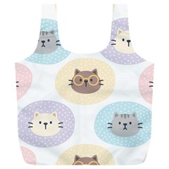 Cute Cat Seamless Pattern Background Full Print Recycle Bag (xl) by Simbadda
