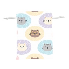 Cute Cat Seamless Pattern Background Lightweight Drawstring Pouch (l) by Simbadda