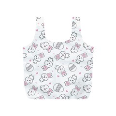 Cute Pattern With Easter Bunny Egg Full Print Recycle Bag (s) by Simbadda