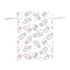 Cute Pattern With Easter Bunny Egg Lightweight Drawstring Pouch (s) by Simbadda