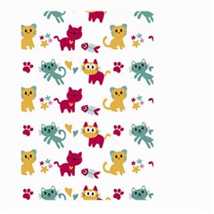 Pattern With Cute Cats Large Garden Flag (two Sides) by Simbadda