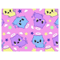 Seamless Pattern With Cute Kawaii Kittens Premium Plush Fleece Blanket (extra Small) by Simbadda
