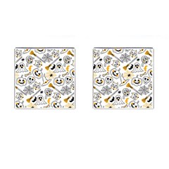Funny Hand Drawn Halloween Pattern Cufflinks (square) by Simbadda