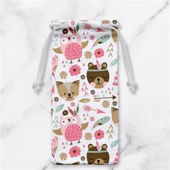 Pink Animals Pattern Jewelry Bag by Simbadda