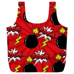 Pop Art Comic Pattern Bomb Boom Explosion Background Full Print Recycle Bag (xl) by Simbadda