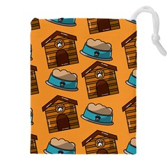Pet House Bowl Food Seamless Pattern Drawstring Pouch (4xl) by Simbadda