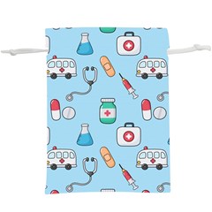Medical Seamless Pattern Lightweight Drawstring Pouch (xl) by Simbadda