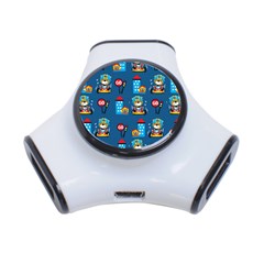 Racing-car-printing-set-cartoon-vector-pattern 3-port Usb Hub by Simbadda