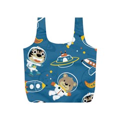 Seamless-pattern-funny-astronaut-outer-space-transportation Full Print Recycle Bag (s) by Simbadda