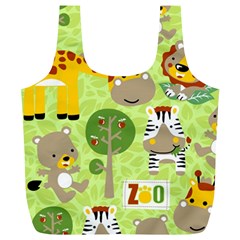 Funny Animals Cartoon Full Print Recycle Bag (xl) by Simbadda