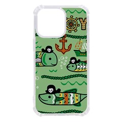 Seamless Pattern Fishes Pirates Cartoon Iphone 13 Pro Tpu Uv Print Case by Simbadda