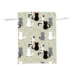Cute Cat Seamless Pattern Lightweight Drawstring Pouch (S) Front