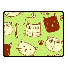 Cute-hand-drawn-cat-seamless-pattern Fleece Blanket (small) by Simbadda