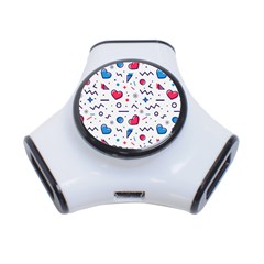Hearts-seamless-pattern-memphis-style 3-port Usb Hub by Simbadda