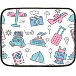 Transportation Seamless Pattern Two Sides Fleece Blanket (Mini) 35 x27  Blanket Back