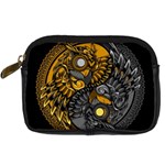 Yin-yang-owl-doodle-ornament-illustration Digital Camera Leather Case Front