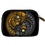 Yin-yang-owl-doodle-ornament-illustration Digital Camera Leather Case Back