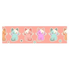 Cute-kawaii-kittens-seamless-pattern Oblong Satin Scarf (16  X 60 ) by Simbadda