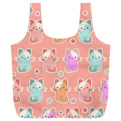 Cute-kawaii-kittens-seamless-pattern Full Print Recycle Bag (xxl) by Simbadda