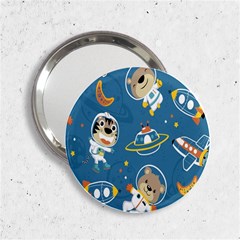 Seamless-pattern-funny-astronaut-outer-space-transportation 2 25  Handbag Mirrors by Simbadda