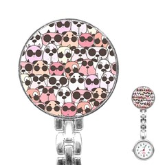 Cute-dog-seamless-pattern-background Stainless Steel Nurses Watch by Simbadda